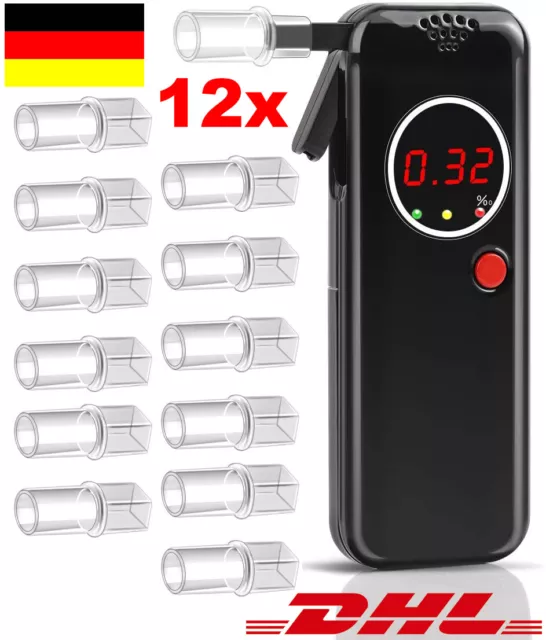 Alkoholtester Promilletester Alkomat Alcohol Tester Polizeigenau & 12 Mundstücke