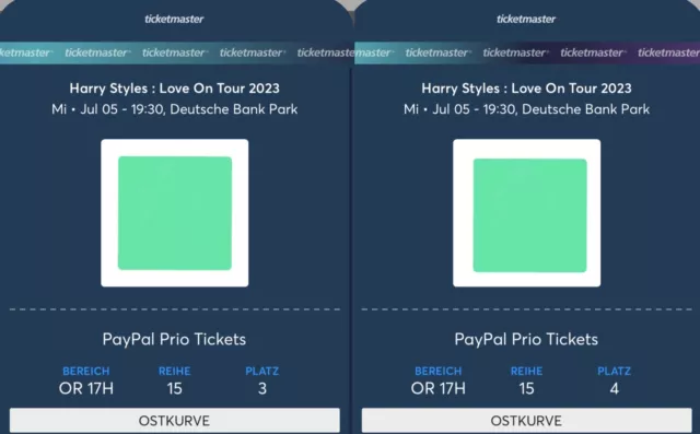 2 Harry Styles Tickets Frankfurt 05.07.2023