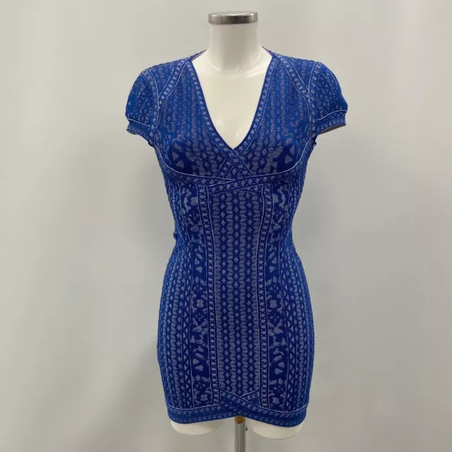 HERVE LEGER DRESS Size Small Royal Blue RMF02-CN £7.99 - PicClick UK