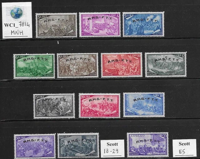 WC1_7814. TRIESTE FTT. 1948 RISORGIMENTO set. Scott 1-17, E5. MNH