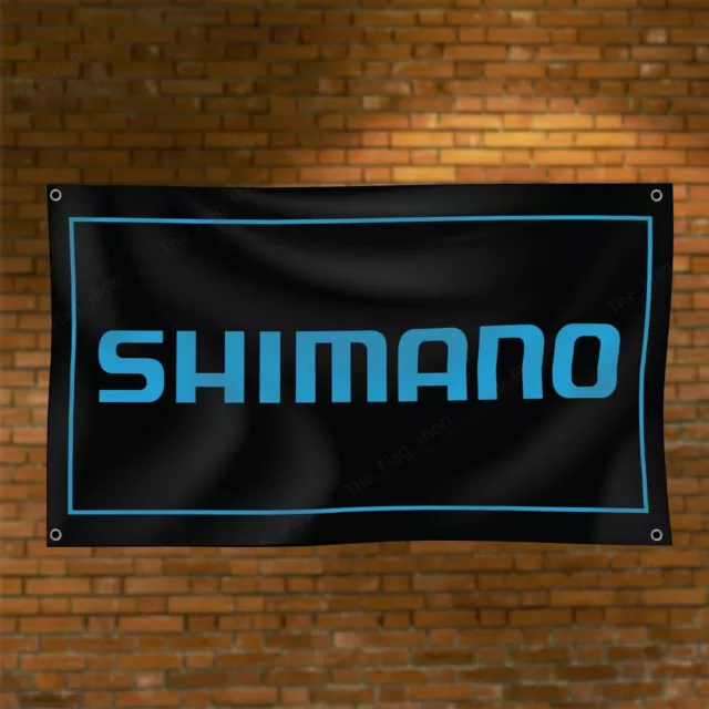 Shimano Banner Flag Fishing 3x5ft bike equipment Man Cave Wall Decor garage Sign