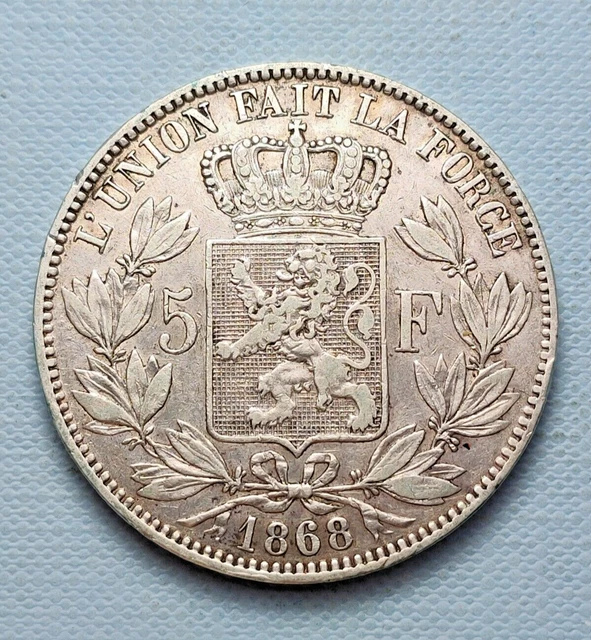 Belgique - 5 francs 1868 - Leopold II - TTB