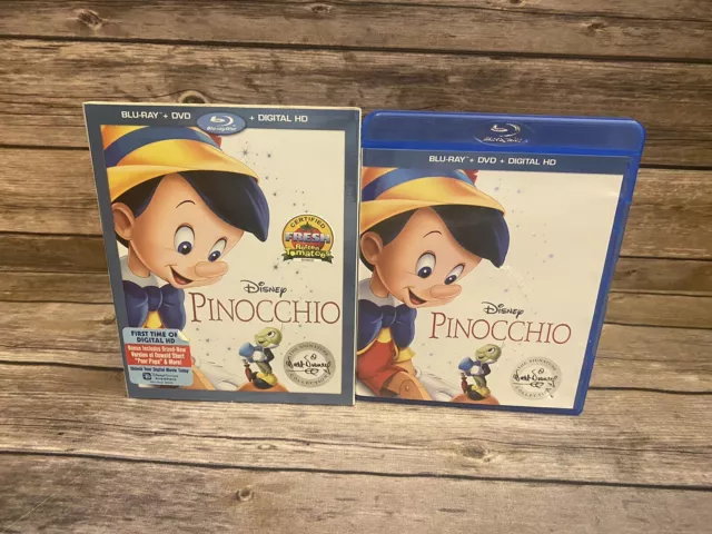 Pinocchio (Blu-ray, DVD *No Digital 1940) Disney Animated Classic w/ Slipcover