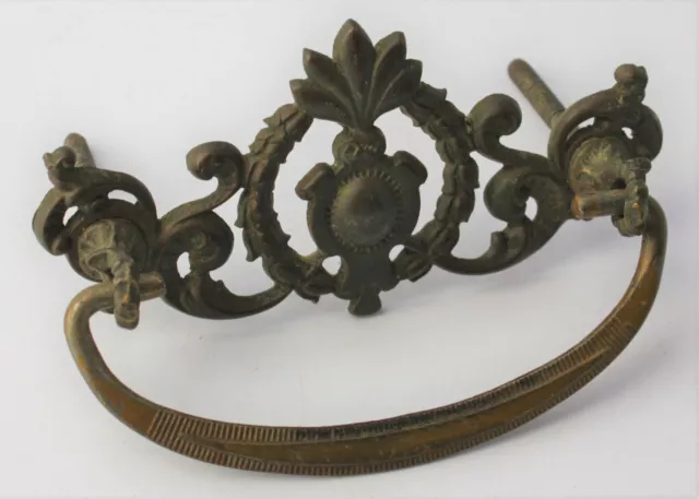 Antique Vintage Ornate Drawer Handle Pull Hardware Brass