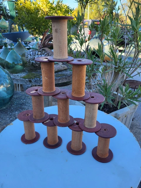 Lot De 10 Bobines à Tisser (Pirn) Vintage - Années 1920-1940 - État Exceptionnel