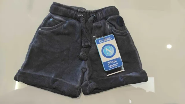 SSC NAPOLI pantaloncino lavaggio scuro con logo del napo 100% originale bambino