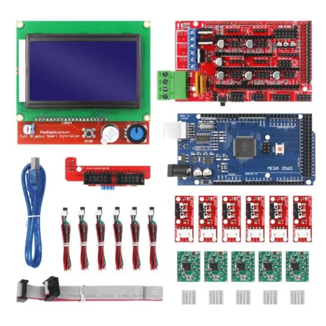 RAMPS 1.4 Controller+Boa+RAMPS LCD+Limit Switch+Stepper Motor Dri+Heaink+Cable