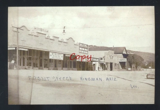 Real Photo Kingman Arizona Downtown Street Scene Postcard Copy Stores