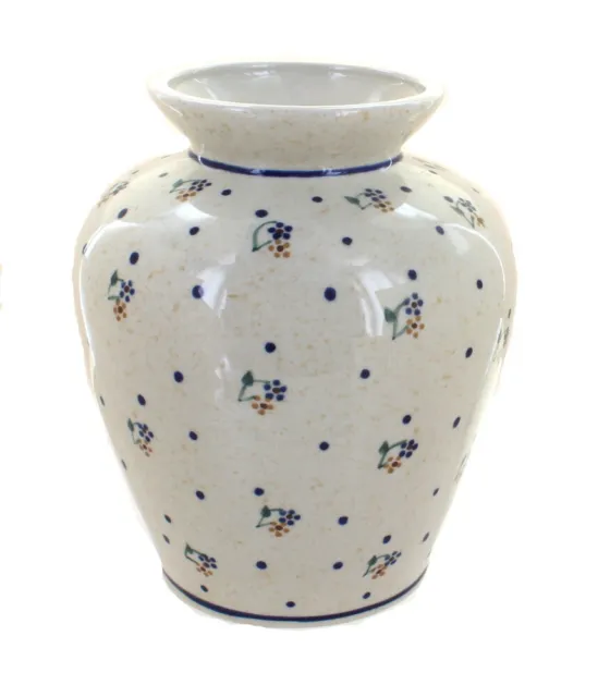 Blue Rose Polish Pottery Country Meadow Medium Vase