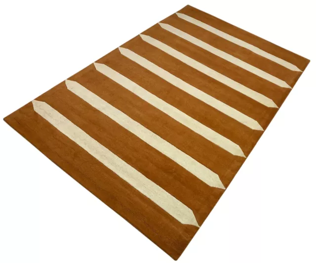 Tapis D'Orient Rouille Beige 100% Laine Touffeté à la Main Bronzefarbe Tapis