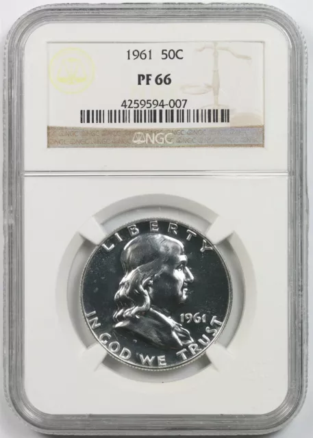 1961 50C NGC PF 66 Franklin Half Dollar