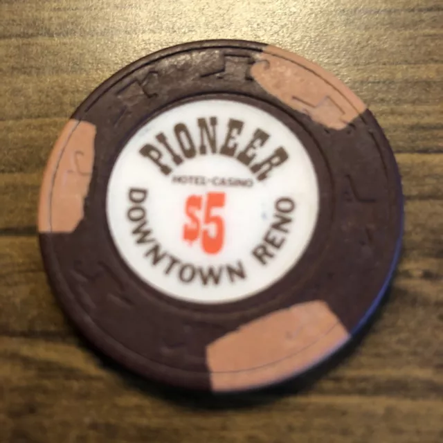 $5 pioneer inn brown vintage  reno nevada casino chip