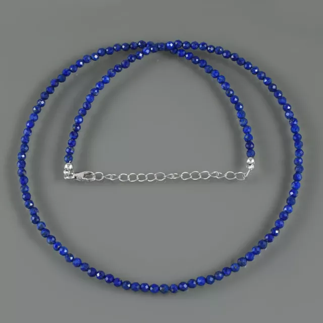 Naturel Lapis Lazuli 3mm Rond Perles Main Chaîne Collier Bracelet Combo Paquet 2