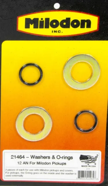 MILODON -12an Large Washers & O-Rings (2-Each) P/N - 21464