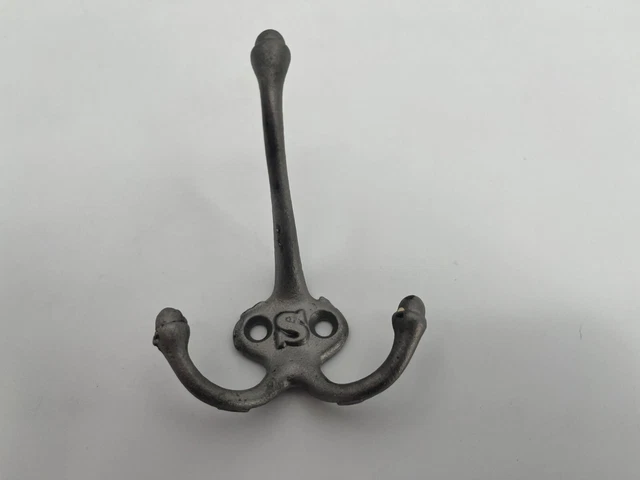 5 Antique Cast Iron Triple Hooks Acorn Top Wall Coat Rack Hat Hanger Original S 4