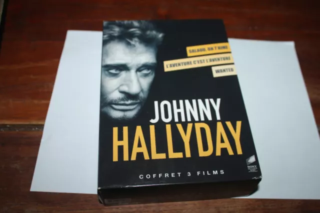 /*/   Coffret 3 Dvd *  Johnny Hallyday - 3 Films *  L'aventure + Wanted + Salaud