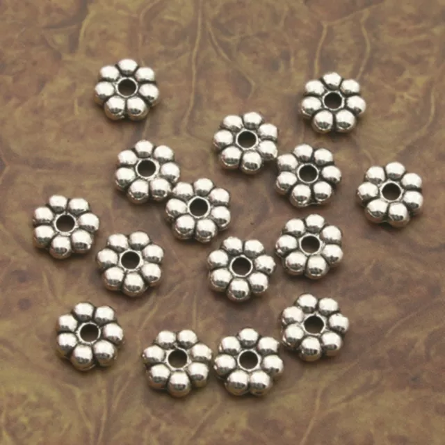 80pcs 6mm Tibetan Silve daisy Spacer bead Findings X0211