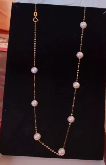 collana donna oro 750- 18 kt con perle naturali