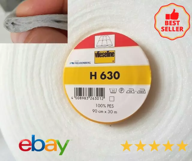 Vlieseline Fusible Fleece 90 cm wide Batting H630 Iron on low loft quilting  etc