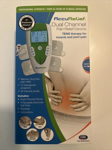 AccuRelief TENS Unit Pain Relief System - Carex Muscle Stimulator Device