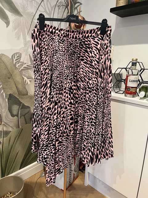 Leopard print pleated midi skirt topshop clearance
