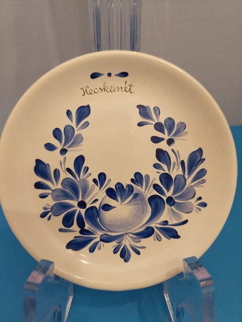 Vintage Hand Painted Decorative Souvenir Hungarian Floral Plate Kecskemet