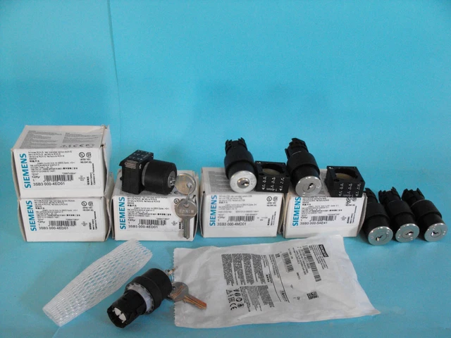 Siemens 3SB3000-4ED01+3SB3000-4MD01+3SB3000-5AE41.key switch.(LOT9PCS).NEW