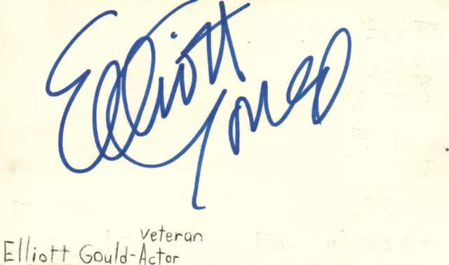 Elliot Gould Actor Movie Autographed Signed Index Card JSA COA