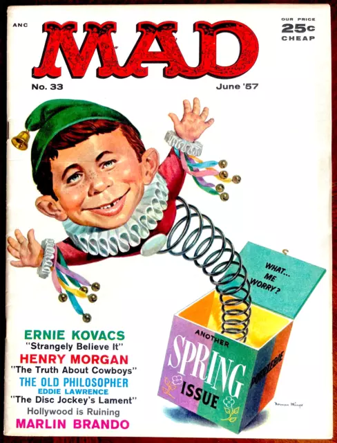 Mad Magazine #33 - Very Fine (8.0) Classic Early Mad! Ernie Kovacs, Brando 1957