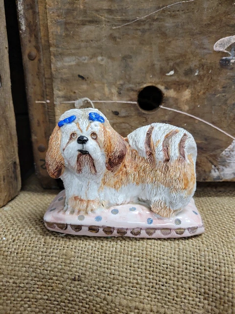 Vintage Basil Matthews Dog Shih Tzu Lhasa Apso Pillow 3”T 2”w 3.75”L Figurine
