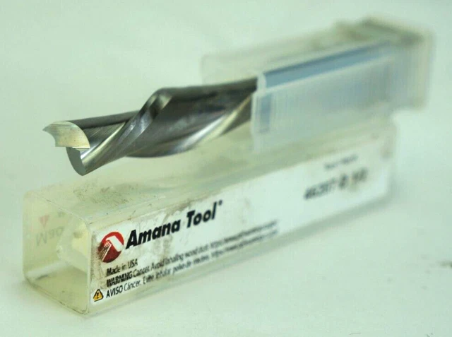 Amana 46207 Carbide Spiral Plunge 1/2 x 1-5/8 Router Bit 1/2 Shank Down-Cut