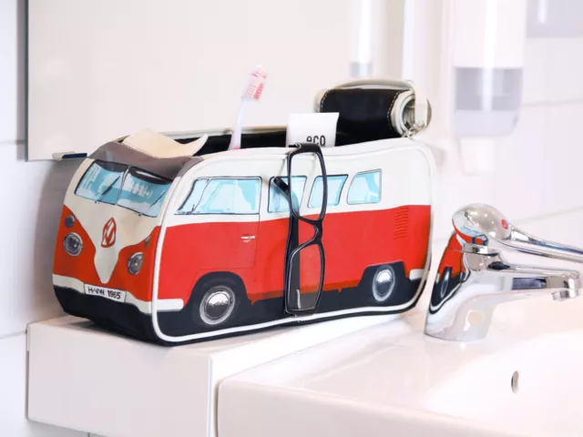 VW Red Campervan Licensed Original Wash Bag - Perfect  Gift - Free Delivery