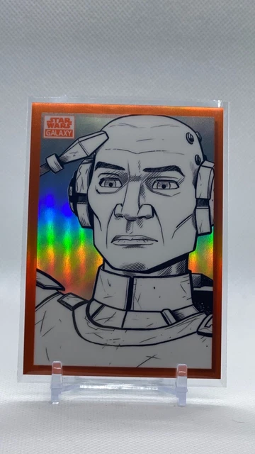 2022 Topps Chrome Star Wars Galaxy Sketch Variation BV-89 Orange Refractor /25