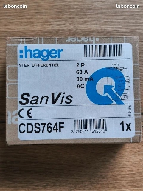 interrupteur différentiel 30ma 80 amp type AC 230v SCHNEIDER