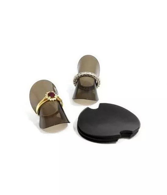 Porte bijoux présentoirs rondelles souples pour bagues noirs (30 pièces)