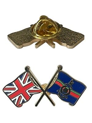 Royal Marines and Union Jack Flag Military Enamel Lapel Pin Badge