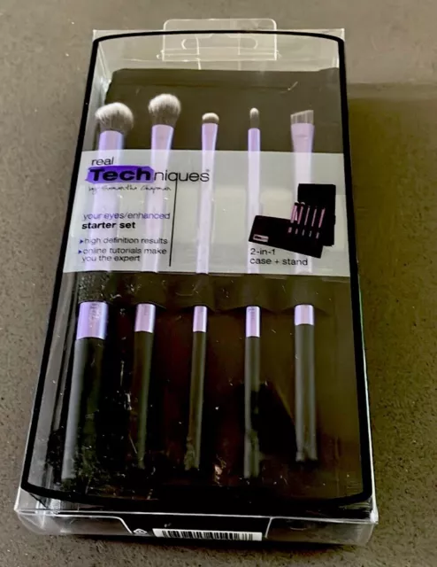 Real Techniques EYES Starter Set of 5 Makeup Brushes + 2-in-1 Pouch