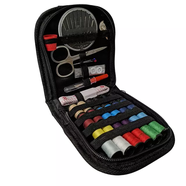 Large Portable Travel Small Home Sewing Kit Case Needle Thread Tape Scissor Set