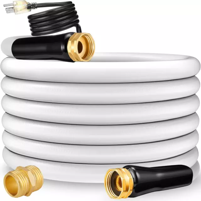 50 Ft Heated Drinking Fresh Water Hose for Rv – Features Watering Hose Line Free