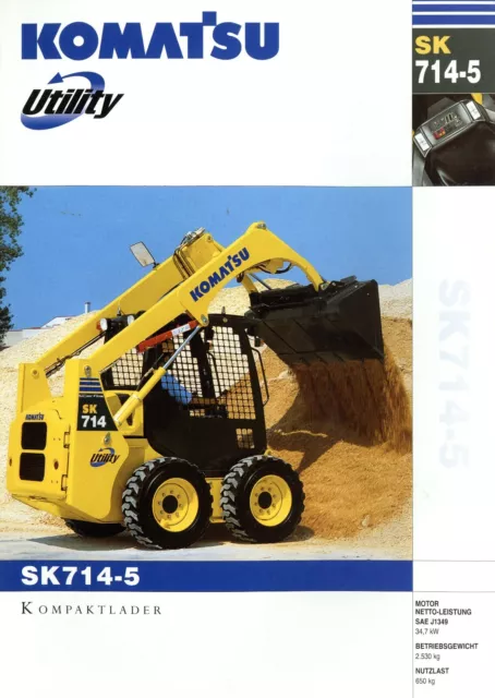 Komatsu SK714-5 Kompaktlader Prospekt 2003 3/03 D brochure skid steer loader