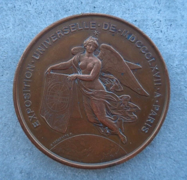 Médaille Exposition De Paris 1867 - Ponscarme - Étain Plaqué Cuivre