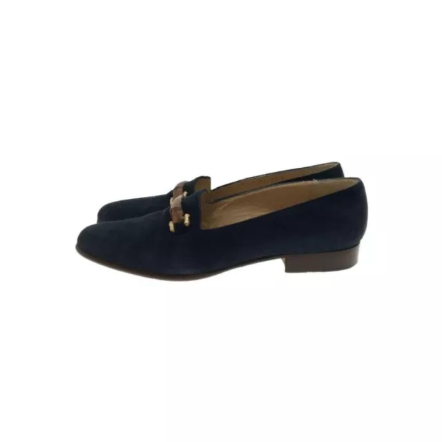 GUCCI WOMEN'S LOAFERS Bamboo Suede Navy EU37.5/US7.5 05492c $170.00 ...
