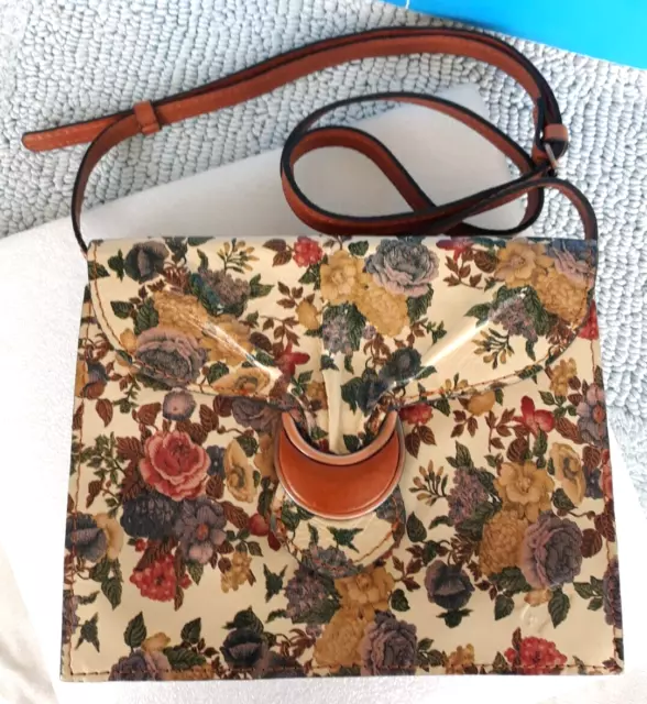 Patricia Nash ~ Van Sannio Tri-Fold Clutch Leather Floral Crossbody Bag ~PERFECT