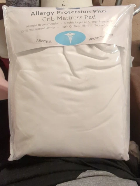 NEW Sealy Baby Allergy Protection Plus Waterproof Fitted Crib Mattress Pad 52x28