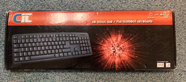 CIT USB PS2 WIRED Keyboard Full Size UK layout QWERTY For Desktop