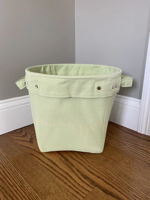 pottery barn kids small green canvas storage bin