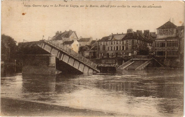 CPA Guerre 1914 - Le Pont de LAGNY sur la MARNE destroyed to stop (436738)