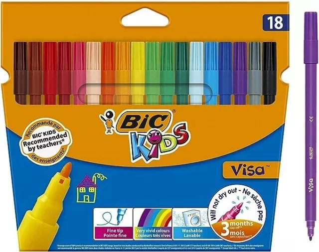 BIC KIDS 12 feutres de coloriage extra-large VISACOLOR