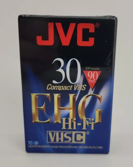 JVC VHS C Compact 90 Minute Video Cassette Tape TC 30 EHG High Energy New