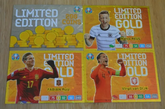 Panini Adrenalyn XL UEFA Euro EM 2020 4x Premium Gold Edizione Limitata